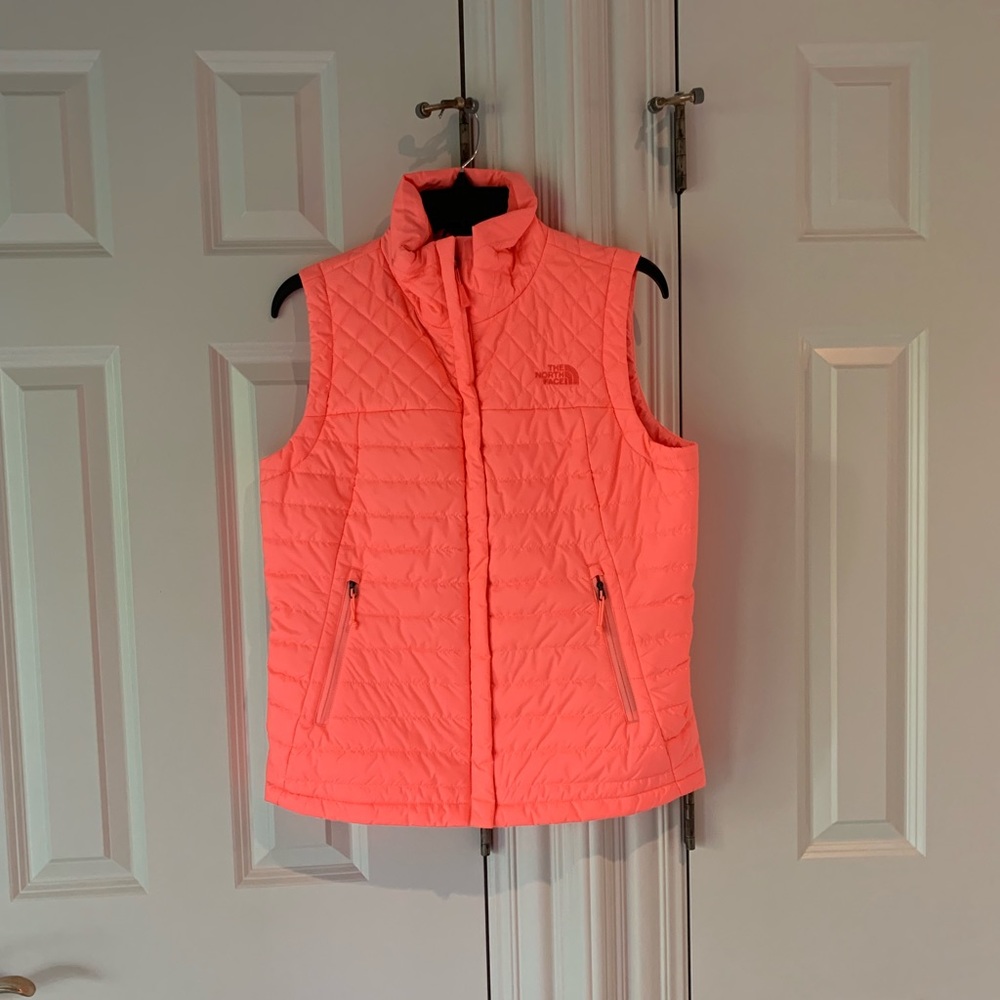 Never worn bright pink North Face vest